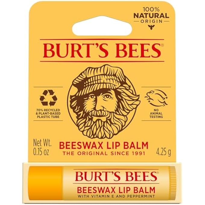 Burt's Bees BEESWAX LIP BALM WITH VITAMIN E & PEPPERMINT, 0.15 OZ - Image 1